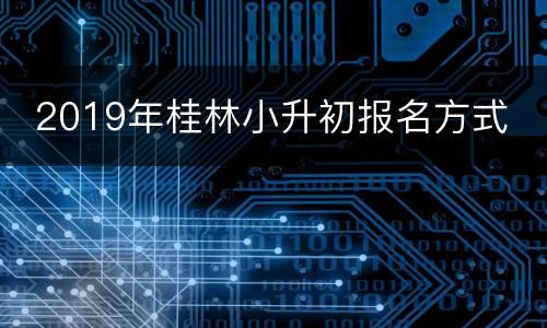  2019年桂林小升初报名方式