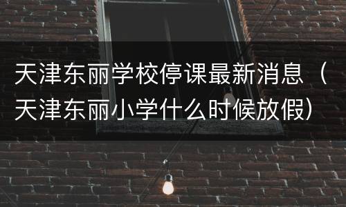 天津东丽学校停课最新消息（天津东丽小学什么时候放假）