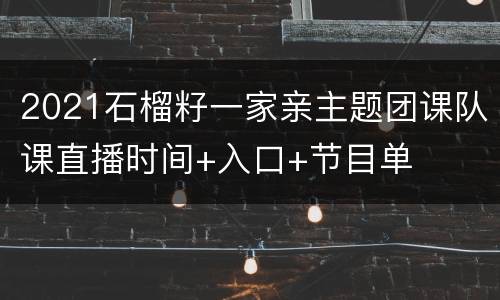 2021石榴籽一家亲主题团课队课直播时间+入口+节目单