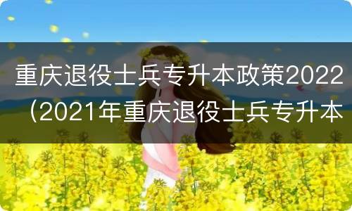 重庆退役士兵专升本政策2022（2021年重庆退役士兵专升本政策）