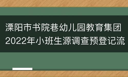 溧阳市书院巷幼儿园教育集团2022年小班生源调查预登记流程