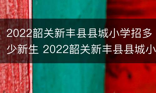 2022韶关新丰县县城小学招多少新生 2022韶关新丰县县城小学招多少新生呢