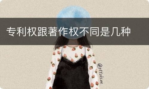 专利权跟著作权不同是几种