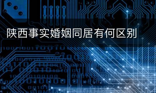 陕西事实婚姻同居有何区别