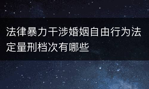法律暴力干涉婚姻自由行为法定量刑档次有哪些