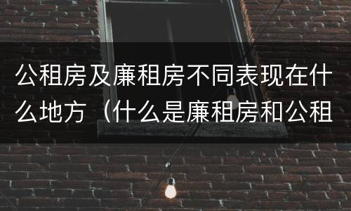 公租房及廉租房不同表现在什么地方（什么是廉租房和公租房两个有什么特点）
