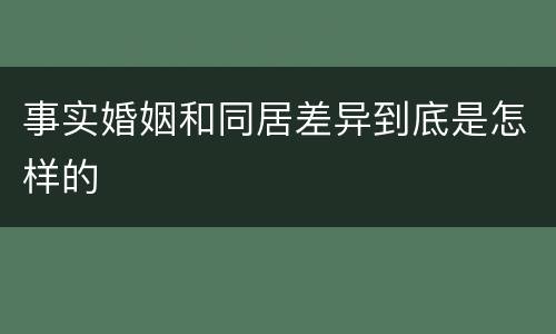 事实婚姻和同居差异到底是怎样的