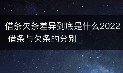 借条欠条差异到底是什么2022 借条与欠条的分别