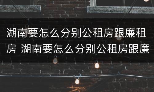 湖南要怎么分别公租房跟廉租房 湖南要怎么分别公租房跟廉租房的区别