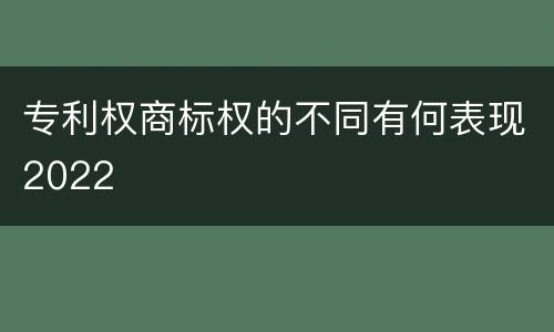 专利权商标权的不同有何表现2022