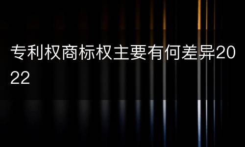 专利权商标权主要有何差异2022