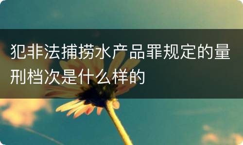 犯非法捕捞水产品罪规定的量刑档次是什么样的
