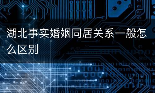 湖北事实婚姻同居关系一般怎么区别