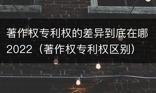 著作权专利权的差异到底在哪2022（著作权专利权区别）