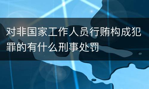 对非国家工作人员行贿构成犯罪的有什么刑事处罚