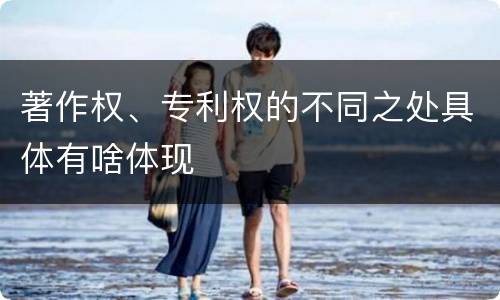 著作权、专利权的不同之处具体有啥体现