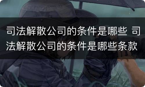 司法解散公司的条件是哪些 司法解散公司的条件是哪些条款