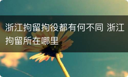 浙江拘留拘役都有何不同 浙江拘留所在哪里