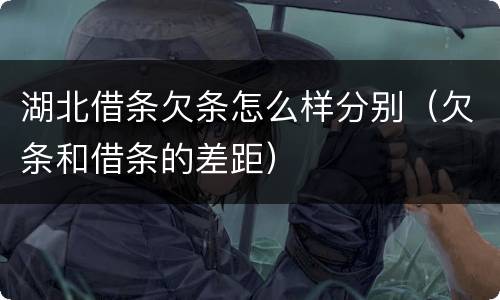 湖北借条欠条怎么样分别（欠条和借条的差距）