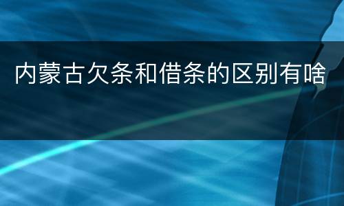 内蒙古欠条和借条的区别有啥
