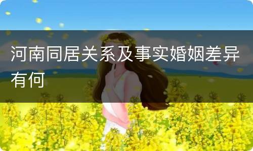 河南同居关系及事实婚姻差异有何