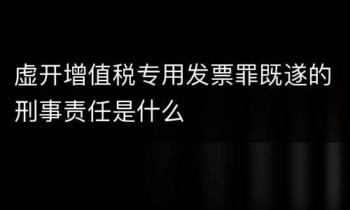 虚开增值税专用发票罪既遂的刑事责任是什么