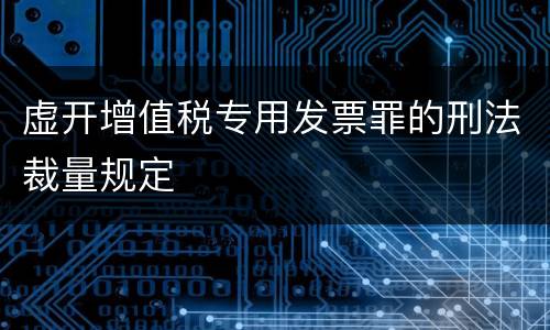 虚开增值税专用发票罪的刑法裁量规定
