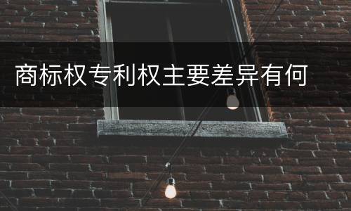 商标权专利权主要差异有何