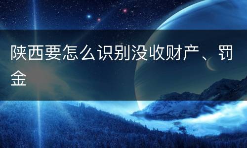 陕西要怎么识别没收财产、罚金