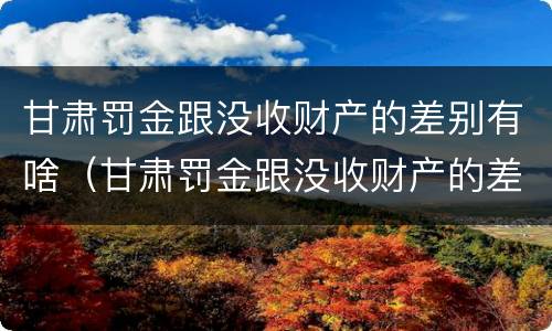 甘肃罚金跟没收财产的差别有啥（甘肃罚金跟没收财产的差别有啥不一样）