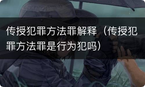 传授犯罪方法罪解释（传授犯罪方法罪是行为犯吗）