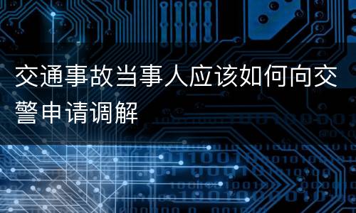 交通事故当事人应该如何向交警申请调解