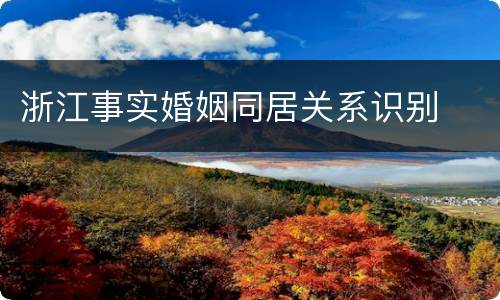 浙江事实婚姻同居关系识别