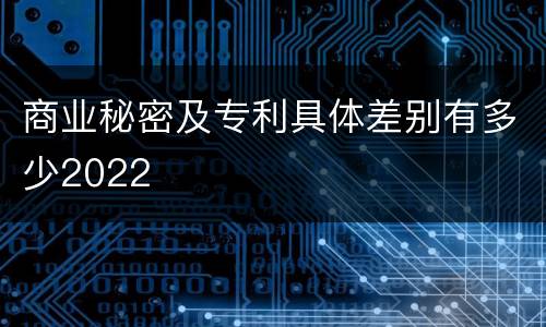 商业秘密及专利具体差别有多少2022