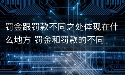 罚金跟罚款不同之处体现在什么地方 罚金和罚款的不同