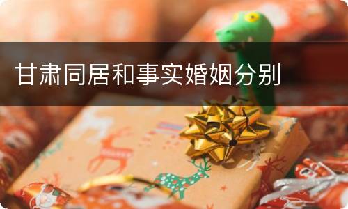 甘肃同居和事实婚姻分别