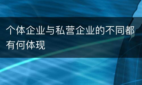 个体企业与私营企业的不同都有何体现