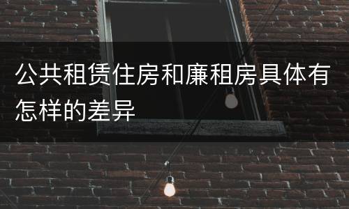 公共租赁住房和廉租房具体有怎样的差异