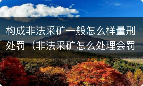 构成非法采矿一般怎么样量刑处罚（非法采矿怎么处理会罚多少钱）