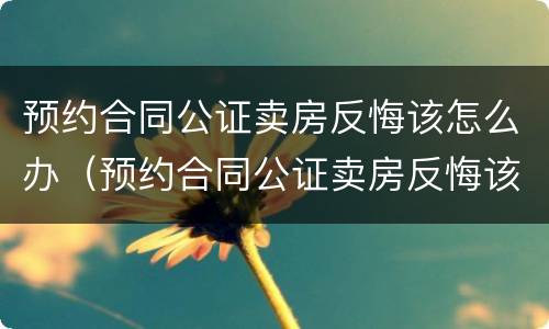 预约合同公证卖房反悔该怎么办（预约合同公证卖房反悔该怎么办理）
