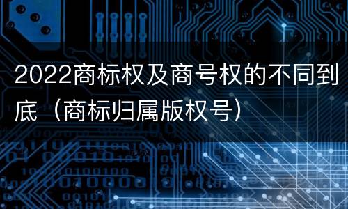 2022商标权及商号权的不同到底（商标归属版权号）