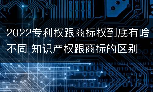 2022专利权跟商标权到底有啥不同 知识产权跟商标的区别