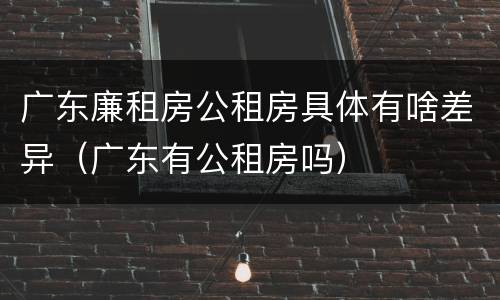 广东廉租房公租房具体有啥差异（广东有公租房吗）