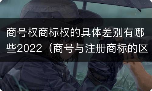 商号权商标权的具体差别有哪些2022（商号与注册商标的区别）