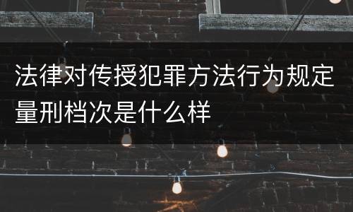 法律对传授犯罪方法行为规定量刑档次是什么样