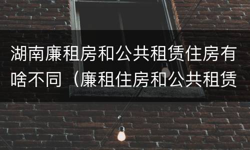 湖南廉租房和公共租赁住房有啥不同（廉租住房和公共租赁住房的区别）