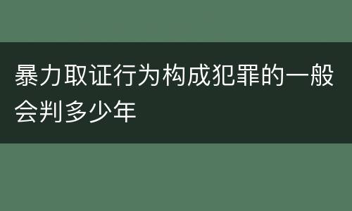 暴力取证行为构成犯罪的一般会判多少年