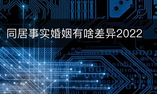 同居事实婚姻有啥差异2022
