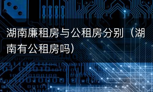 湖南廉租房与公租房分别（湖南有公租房吗）