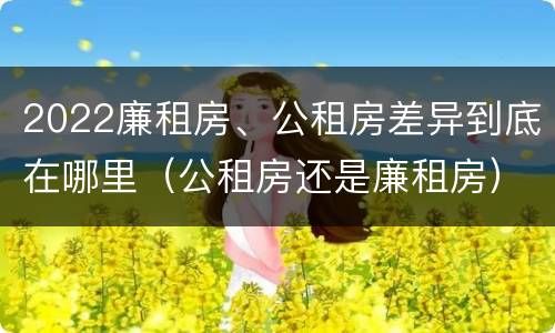 2022廉租房、公租房差异到底在哪里（公租房还是廉租房）